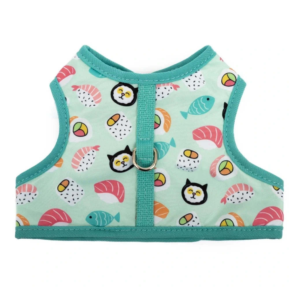 🎉🎊2X HP🆕 Vibrant Life Polyester Sushi Walking Cat, Harness Teal Color One Sz